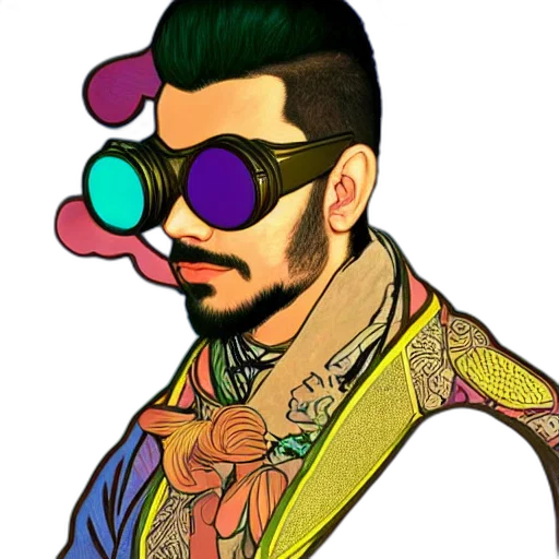 jacket, cartoon, comic book art, cyberpunk transparent PNG cut-out