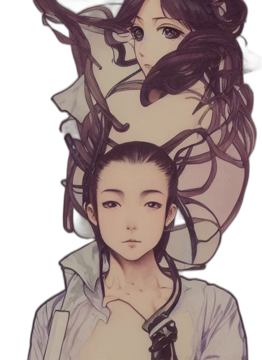 face, mask, jacket, staff transparent PNG cut-out