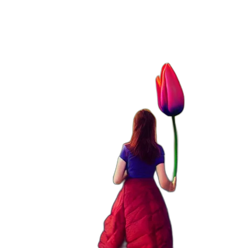umbrella, staff, flower, dress transparent PNG cut-out