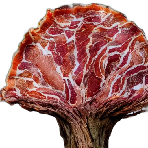 food, animal, tree, crown, photorealistic, leaves, made, bacon transparent PNG cut-out