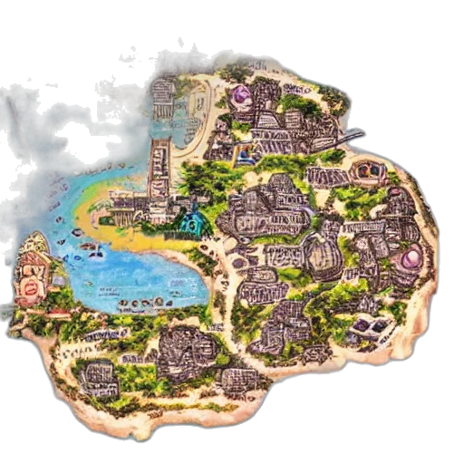 concept art, fantasy art, 3d render, skypiea transparent PNG cut-out