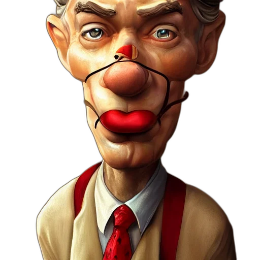 face, staff, cartoon, photorealistic transparent PNG cut-out
