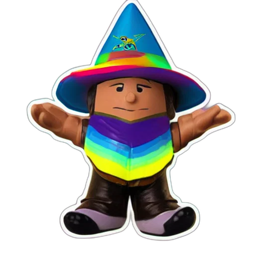 hat, staff, dress, creature transparent PNG cut-out