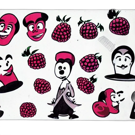 concept art, cartoon, monochrome, red, raspberry, character, illustration, design transparent PNG cut-out