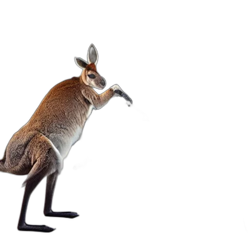 animal, creature, robot, staff, concept art, 3d render, kangaroo, doing transparent PNG cut-out