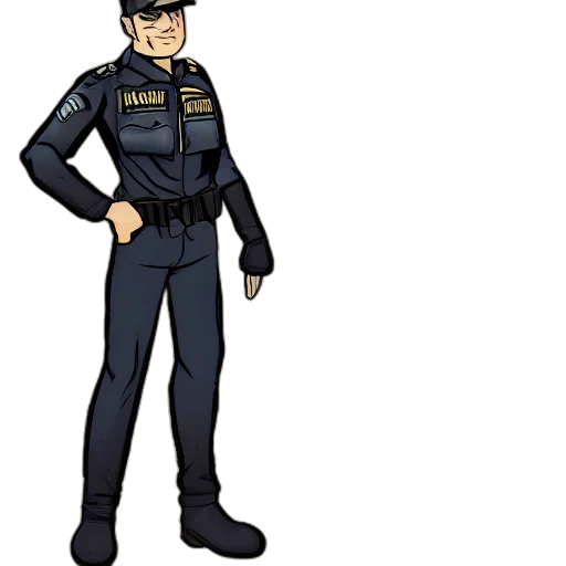 staff, jacket, weapon, hat transparent PNG cut-out