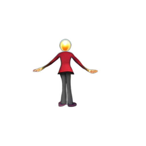 staff, jacket, robot, 3d render transparent PNG cut-out