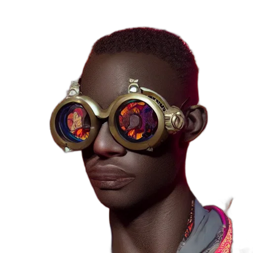 mask, face, jewelry, robot, concept art, 3d render, cyberpunk, photorealistic transparent PNG cut-out