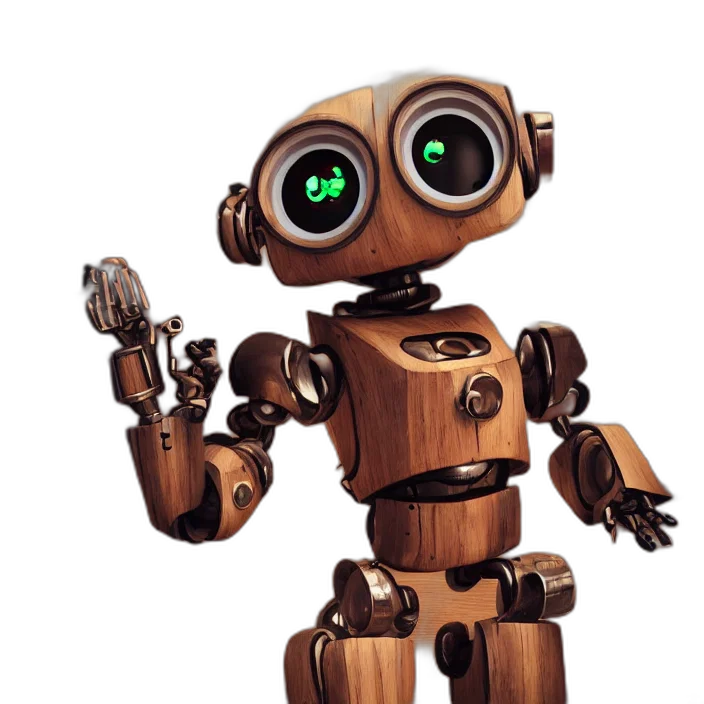 robot, staff, concept art, 3d render transparent PNG cut-out