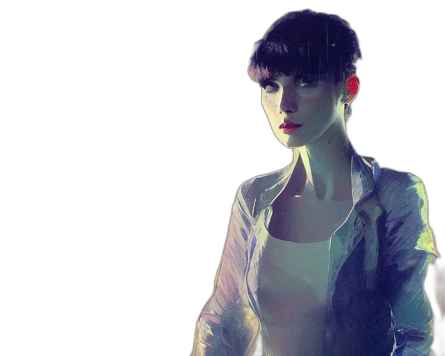 jacket, dress, face, photorealistic transparent PNG cut-out