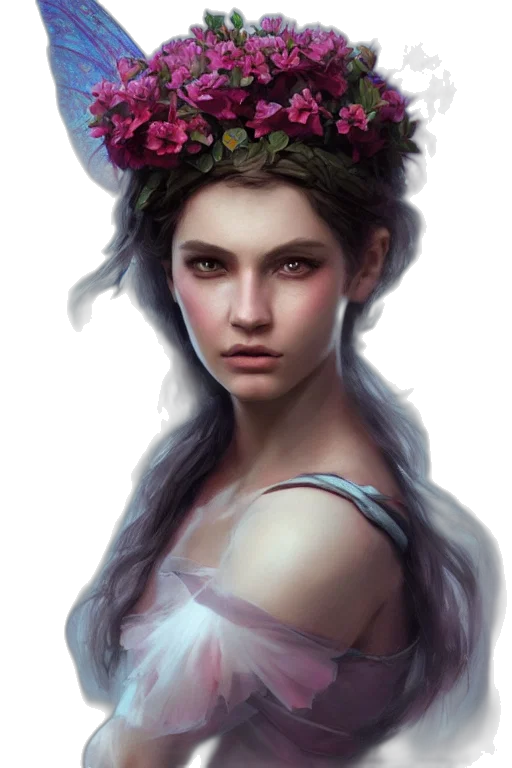 crown, face, flower, hat transparent PNG cut-out
