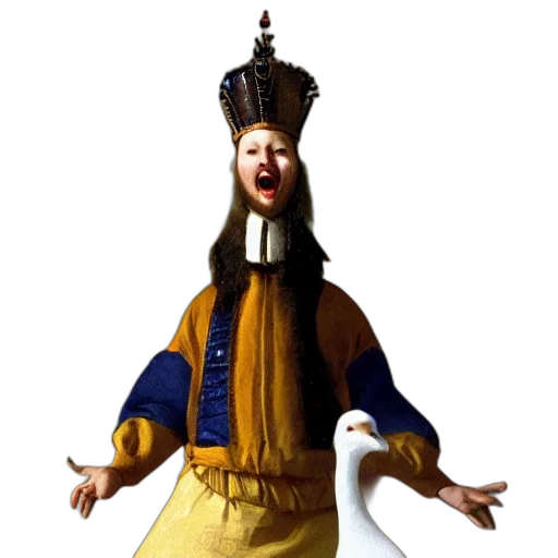 crown, staff, hat, face, concept art, 3d render, photorealistic, fantasy art transparent PNG cut-out