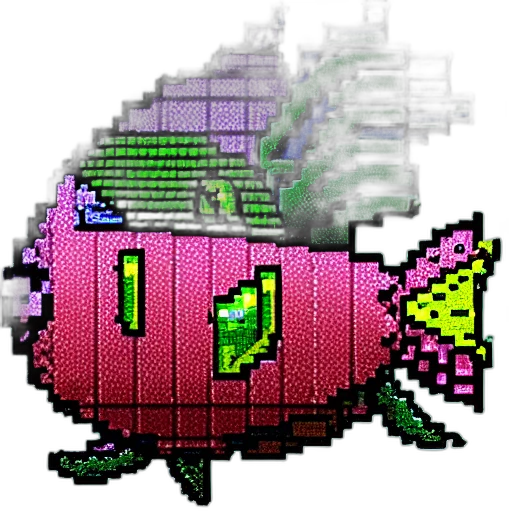 creature, robot, weapon, dragon, pixel art, vaporwave, concept art, cyberpunk transparent PNG cut-out