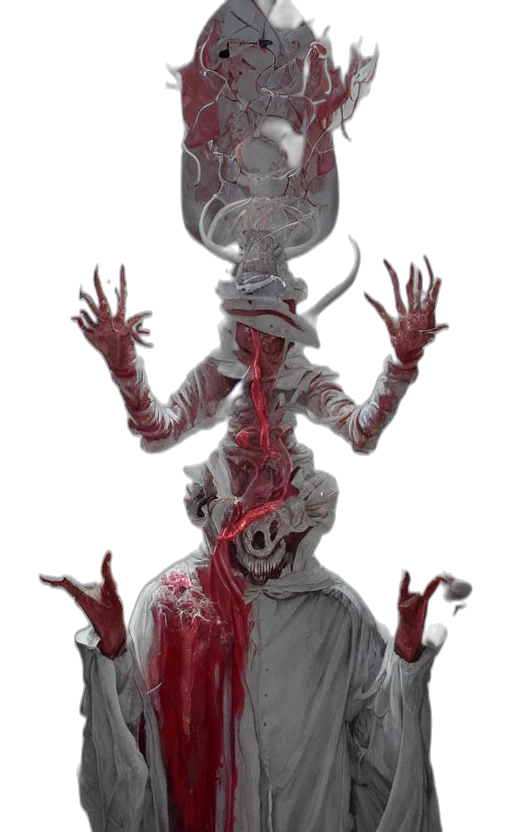 staff, creature, mask, robot, concept art, 3d render, fantasy art, comic book art transparent PNG cut-out
