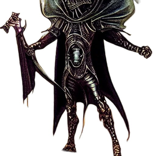 staff, mask, creature, sword, concept art, fantasy art, comic book art, pixel art transparent PNG cut-out