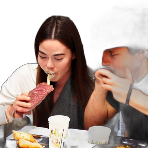 food, creature, face, hat, photorealistic, 3d render, concept art, vaporwave transparent PNG cut-out