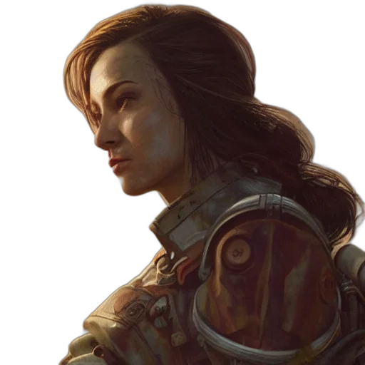 face, concept art, fantasy art, photorealistic, oil painting, earth tones, golden, fallout transparent PNG cut-out