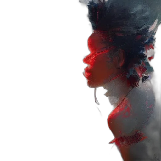 hair, dress, mask, crown, concept art, photorealistic, fantasy art, cyberpunk transparent PNG cut-out