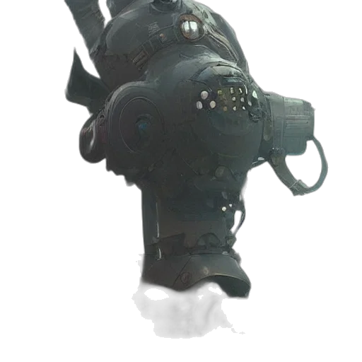 mask, robot, weapon, staff, concept art, 3d render, photorealistic, cyberpunk transparent PNG cut-out