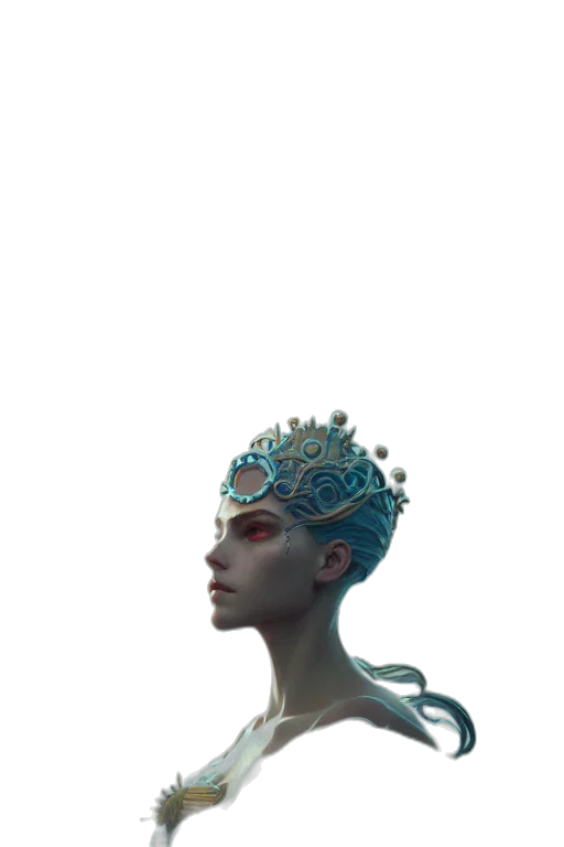 crown, mask, face, jewelry, concept art, 3d render, fantasy art, cyberpunk transparent PNG cut-out