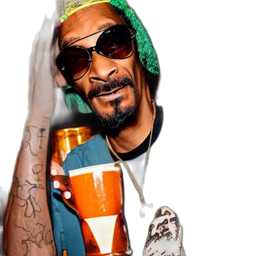bottle, jacket, hat, photorealistic, snoop, dogg, trader, vic transparent PNG cut-out