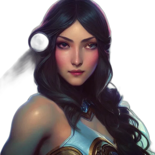 face, crown, fantasy art, concept art, comic book art, photorealistic, blue, perfectly transparent PNG cut-out