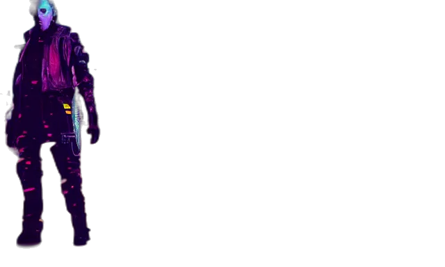 jacket, dress, staff, robot transparent PNG cut-out
