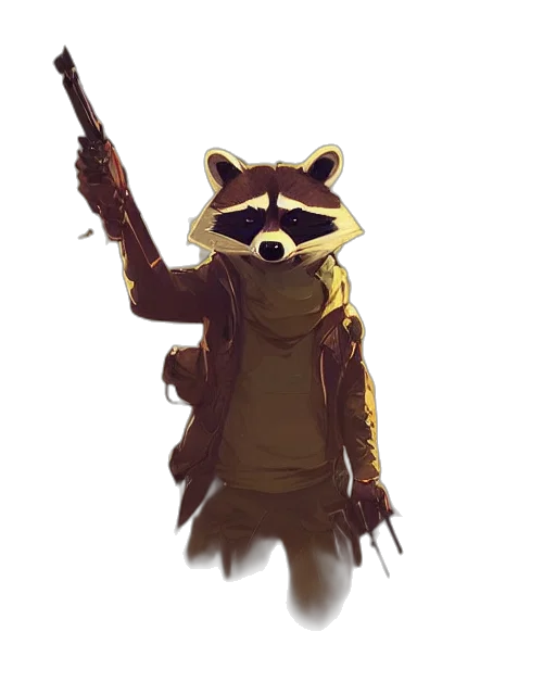 staff, jacket, animal, weapon transparent PNG cut-out