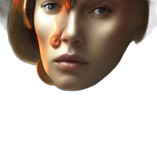 face, mask, robot, crown, photorealistic, concept art, 3d render, fantasy art transparent PNG cut-out