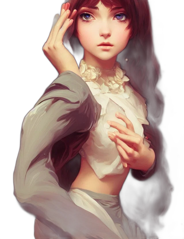 dress, crown, face, mask, fantasy art, oil painting, concept art, photorealistic transparent PNG cut-out