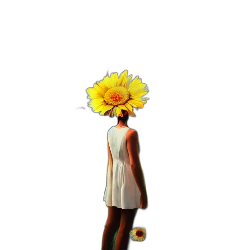 flower, dress, staff, hat, pixel art, concept art, 3d render, photorealistic transparent PNG cut-out