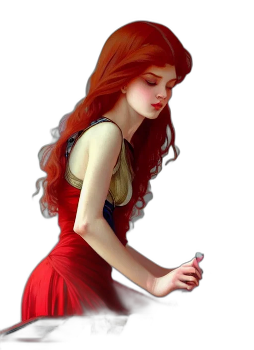 dress, jewelry, crown, hair, fantasy art, concept art, photorealistic, pixel art transparent PNG cut-out