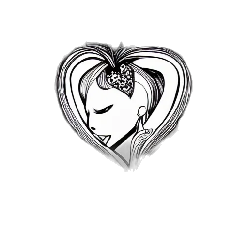 jewelry, crown, cartoon, photorealistic, pencil sketch, fantasy art, briar, heart transparent PNG cut-out