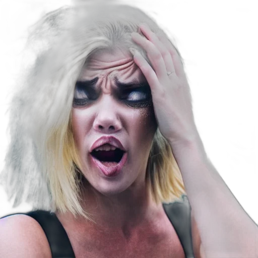 hair, triggered, crying, blonde, woman, being, irrational transparent PNG cut-out