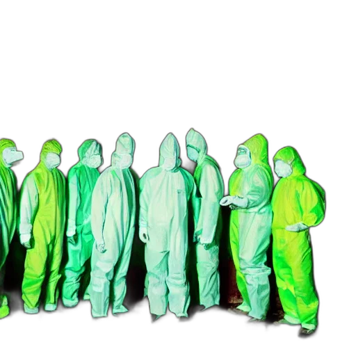 jacket, staff, concept art, 3d render, green, neon, wide, shot transparent PNG cut-out