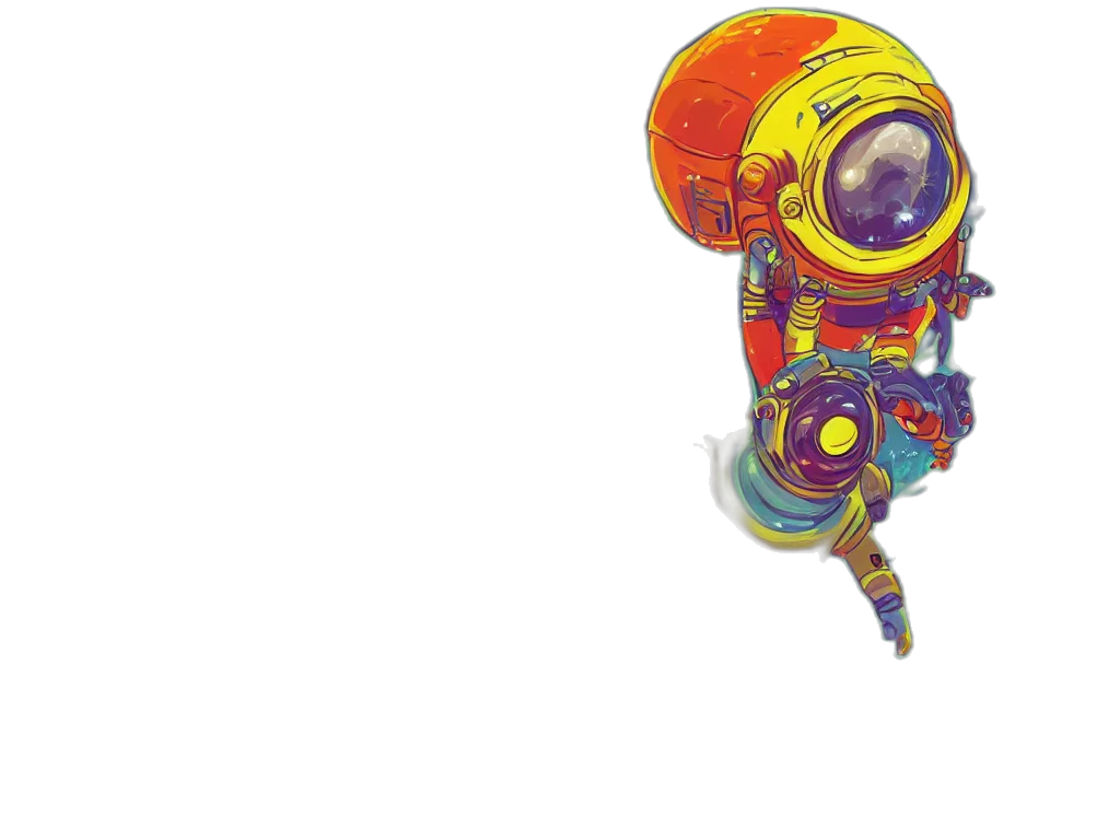 robot, mask, creature, staff, 3d render, concept art, pixel art, cartoon transparent PNG cut-out