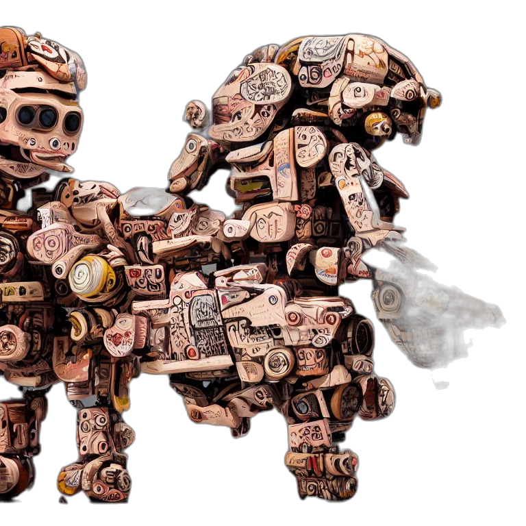 robot, animal, concept art, 3d render transparent PNG cut-out