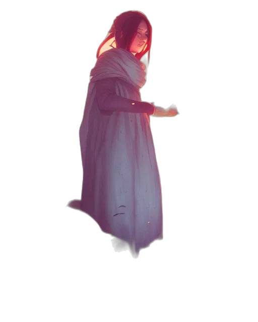 dress, staff, creature, mask, concept art, watercolor, fantasy art, 3d render transparent PNG cut-out