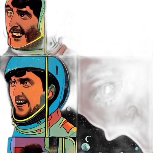 face, mask, robot, comic book art transparent PNG cut-out