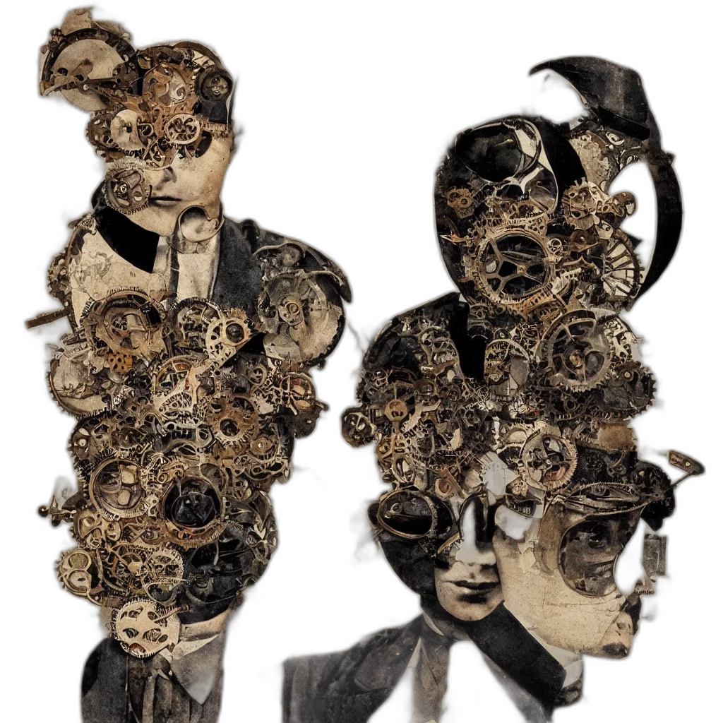 mask, crown, 3d render, concept art, fantasy art, dark, monochrome, earth tones transparent PNG cut-out
