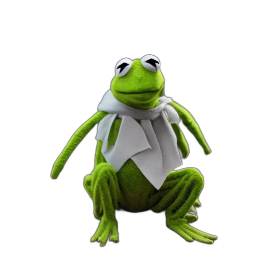 staff, animal, jacket, creature, 3d render, concept art, photorealistic, kermit transparent PNG cut-out