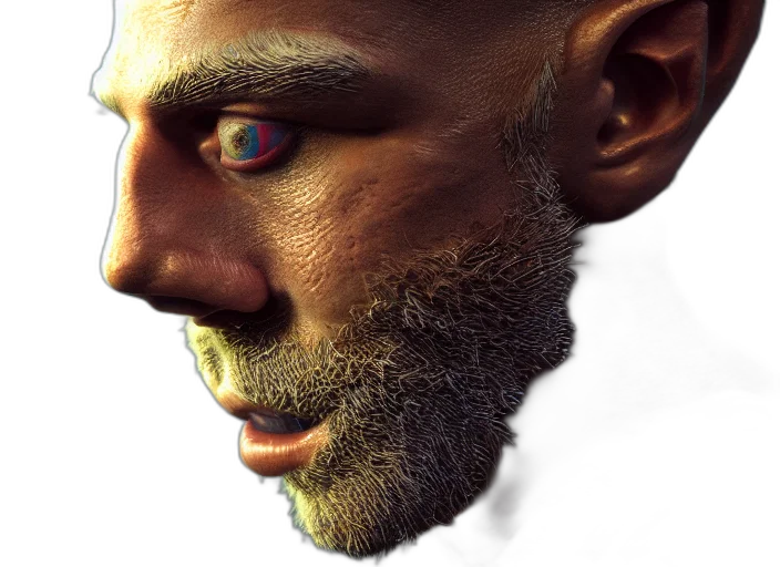 face, mask, photorealistic, 3d render, concept art, fantasy art, king, highly transparent PNG cut-out