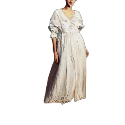 dress, staff, photorealistic, vogue, model, field, oil, painting transparent PNG cut-out