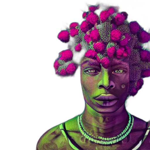 crown, flower, face, hair, photorealistic, fantasy art, watercolor, concept art transparent PNG cut-out