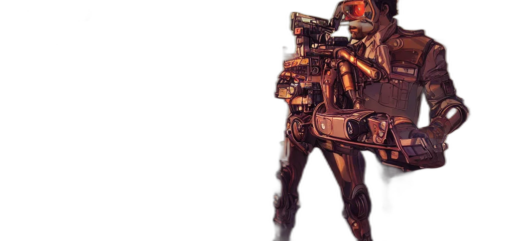 weapon, robot, concept art, cyberpunk transparent PNG cut-out