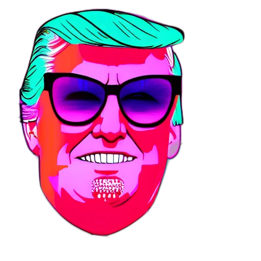 mask, face, vaporwave, cartoon transparent PNG cut-out