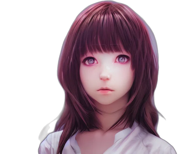 face, robot, creature, hair, anime, photorealistic, fantasy art, concept art transparent PNG cut-out
