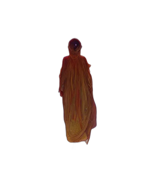 dress, creature, hair, mask, 3d render, concept art, pixel art, vaporwave transparent PNG cut-out