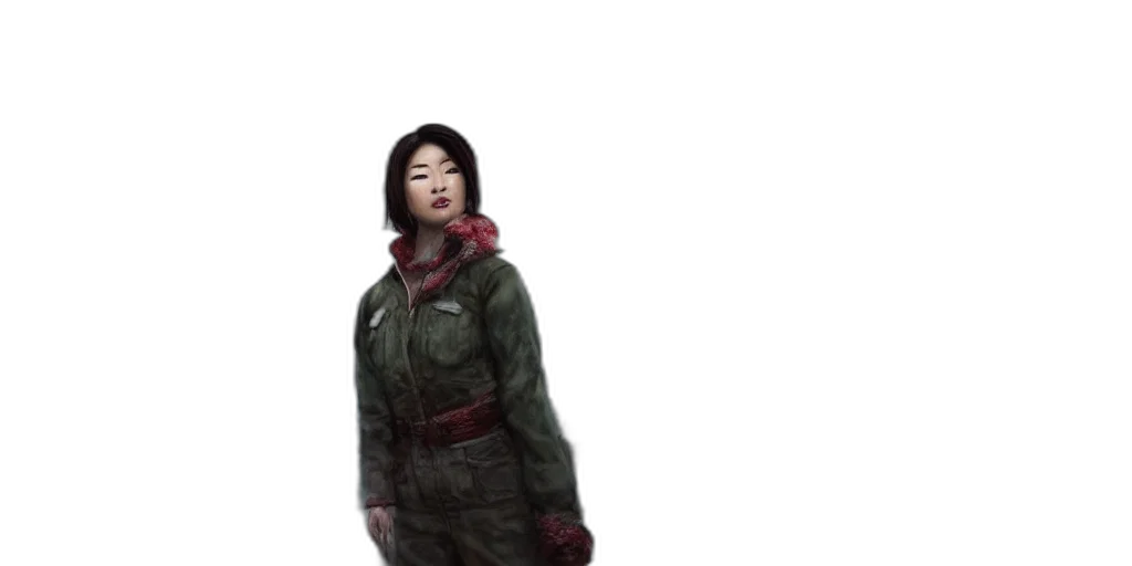 jacket, weapon, staff, face transparent PNG cut-out