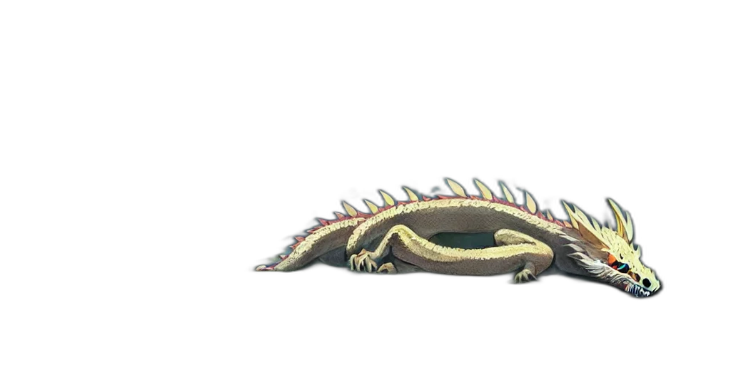 dragon, creature, animal, staff transparent PNG cut-out